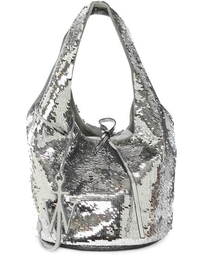 JW Anderson Sequin-embellished Twister Top-handle Bag - Grey