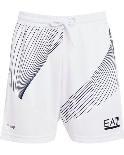EA7 Tennis Pro Print Shorts - White