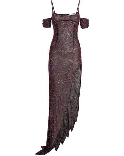 The Attico Embellished Maxi Dress - Purple
