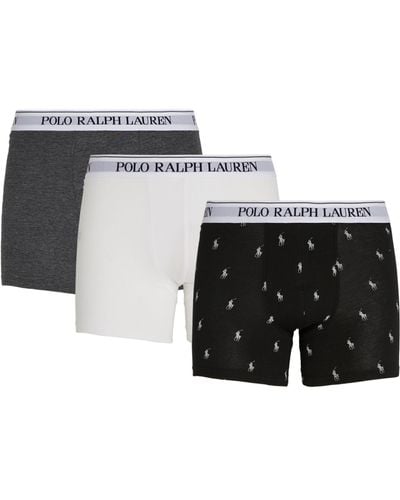 Polo Ralph Lauren Stretch-cotton Classic Trunks (pack Of 3) - Black