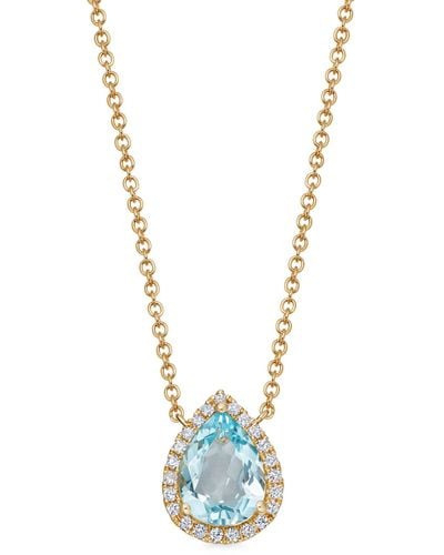 Kiki McDonough Yellow Gold, Diamond And Blue Topaz Grace Necklace - Metallic