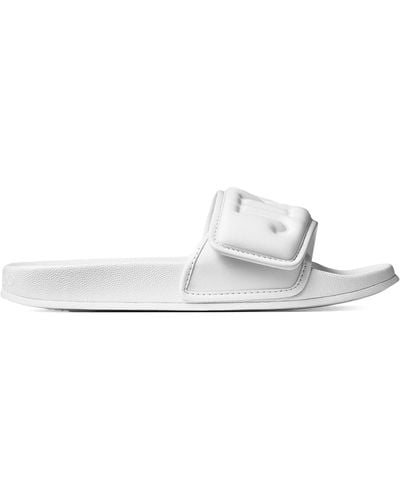 Jimmy Choo Monnogram Fitz Slides - White