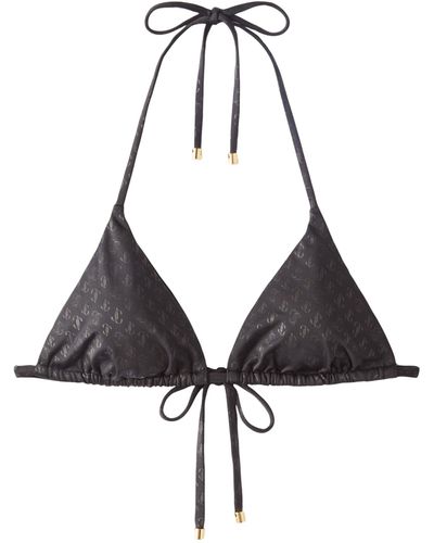 Jimmy Choo Monogram Ariah Bikini Top - Black