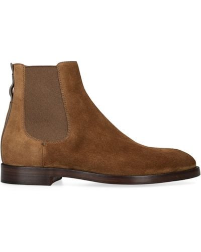 Zegna Suede Torino Chelsea Boots - Brown