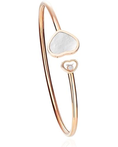 Chopard Rose Gold, Diamond And Mother-of-pearl Happy Hearts Bracelet - White