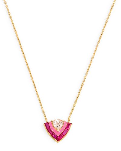 Emily P. Wheeler Yellow Gold, Pink Sapphire And Morganite Tiered Necklace - Metallic