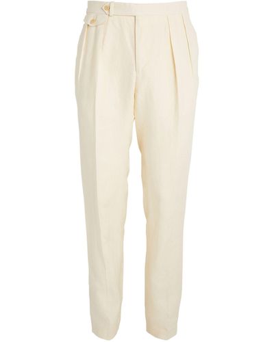 Polo Ralph Lauren Linen Tailored Trousers - Natural