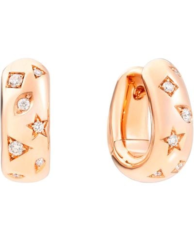 Pomellato Rose Gold And Diamond Iconica Hoop Earrings - Metallic
