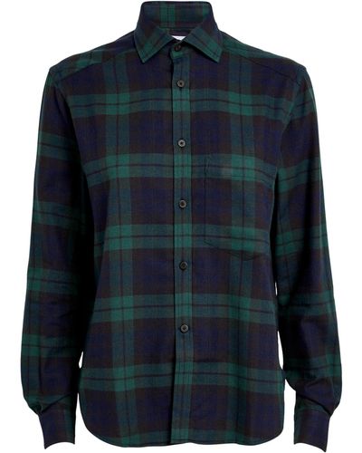 With Nothing Underneath Cotton-merino The Classic Shirt - Blue