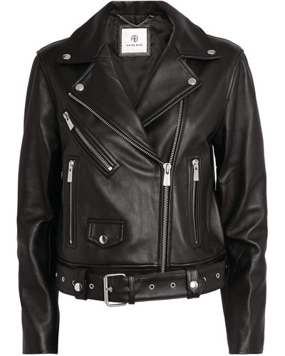 Anine Bing Leather Benjamin Biker Jacket - Black