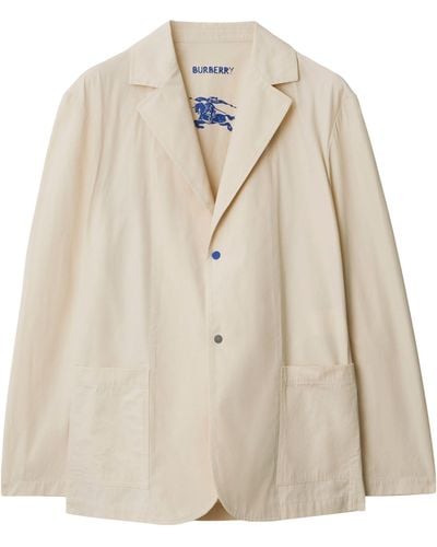 Burberry Oversized Tailored Jacket - Natural