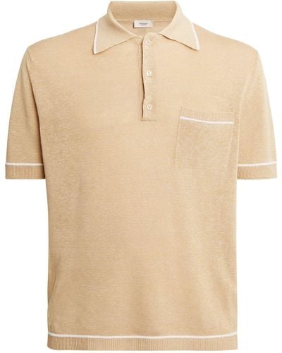 Agnona Linen-silk Polo Shirt - Natural