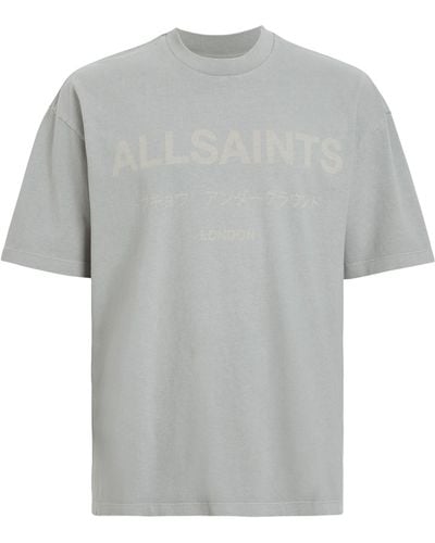 AllSaints Organic Cotton Laser T-shirt - Gray