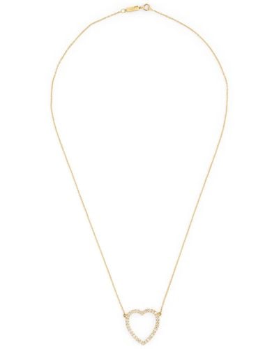 Jennifer Meyer Yellow Gold And Diamond Open Heart Necklace - White