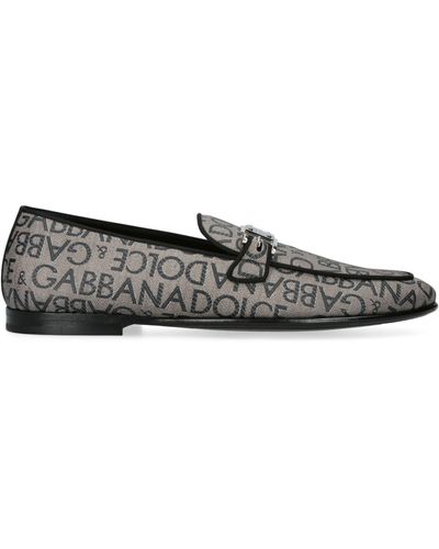 Dolce & Gabbana Canvas Dg Loafers - Grey
