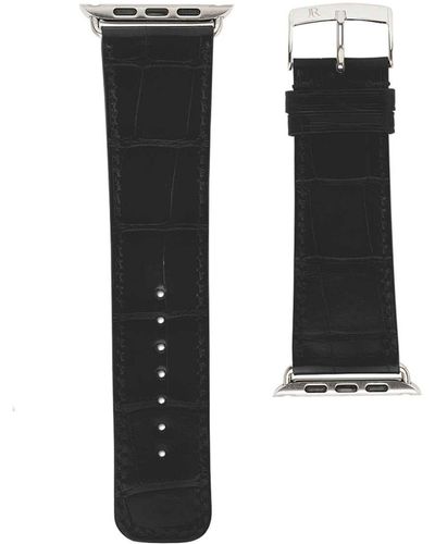 Jean Rousseau Alligator Leather Apple Watch Strap (38mm) - Black