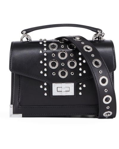 The Kooples Leather Embellished Emily Shoulder Bag - Black