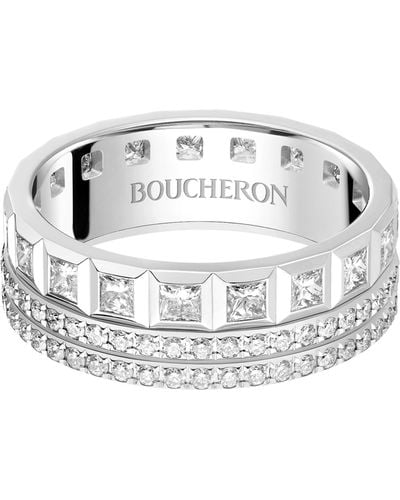 Boucheron White Gold And Diamond Quatre Radiant Edition Wedding Ring - Metallic