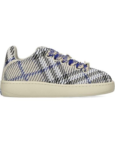 Burberry Check-knit Box Trainers - Blue