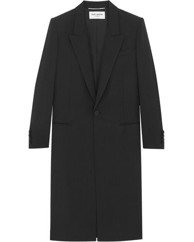 Saint Laurent Wool Overcoat - Black