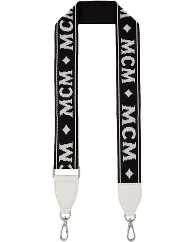 MCM Knitted Logo Bag Strap - Black