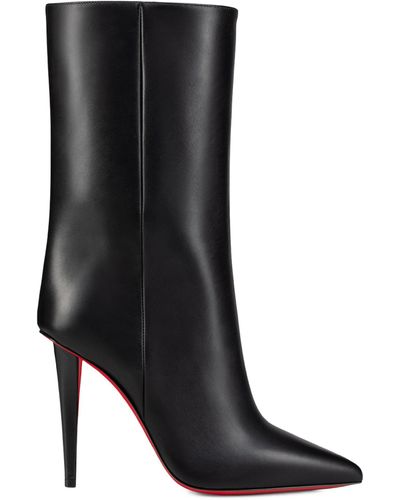 Christian Louboutin Astrilarge Booty 100 Leather Ankle Boots - Black