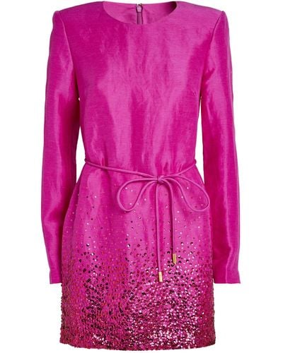 Aje. Reflection Linen-blend Minidress - Pink