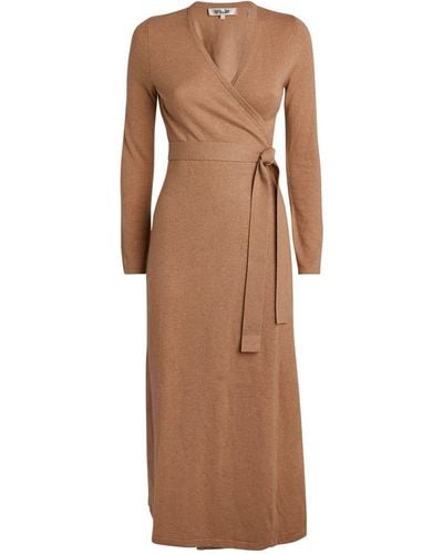 Diane von Furstenberg Wool-blend Astrid Wrap Dress - Natural