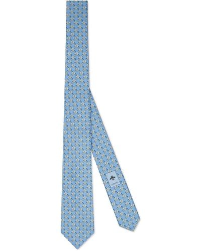 Gucci Silk Interlocking G Tie - Blue