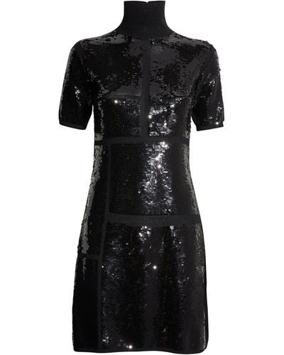 JOSEPH Sequin-embellished Knitted Mini Dress - Black