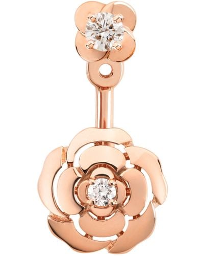 Chanel Rose Gold And Diamond Camélia Single Earring - Metallic