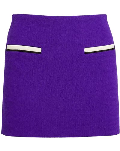 ROWEN ROSE Wool Mini Skirt - Purple