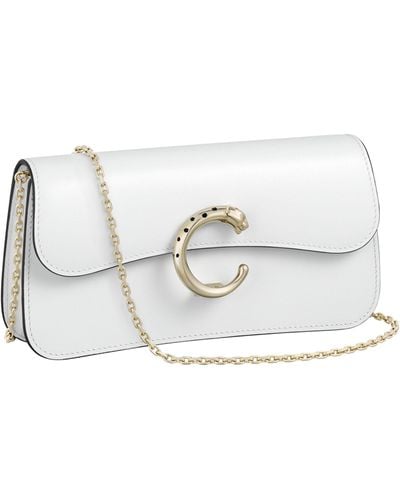 Cartier Mini Calfskin Panthère De Shoulder Bag - White