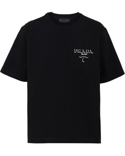 Prada Cotton Logo T-shirt - Black