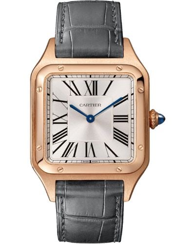 Cartier Rose Gold Santos-dumont Watch 31.4mm - Gray