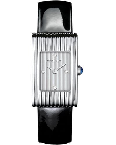 Boucheron Stainless Steel And Diamond Reflet Watch 29.5mm - Black