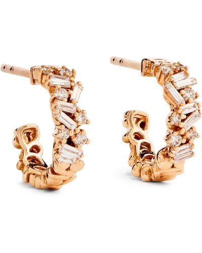 Suzanne Kalan Rose Gold And Diamond Fireworks Earrings - Metallic