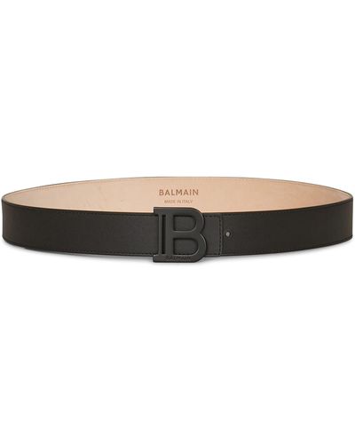 Balmain Leather B-buckle Belt - Black