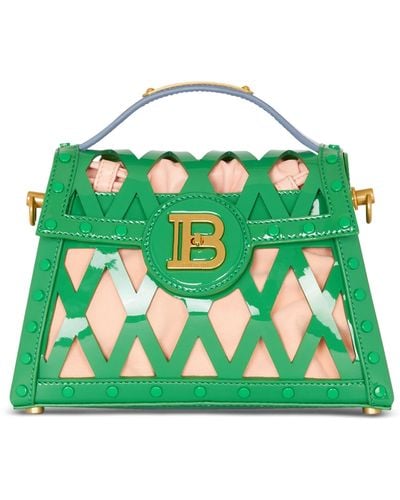 Balmain Patent Leather B-buzz Dynasty Bag - Green