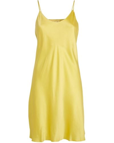 Olivia Von Halle Silk Venus Slip Dress - Yellow