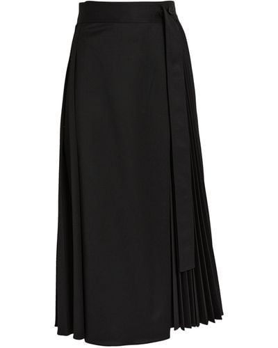 LVIR Pleated Midi Skirt - Black