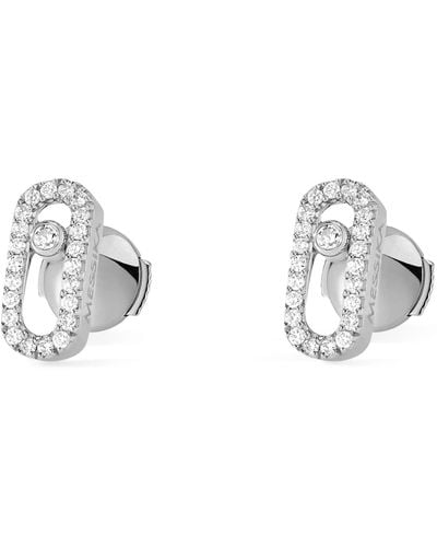 Messika White Gold And Diamond Move Uno Stud Earrings - Metallic