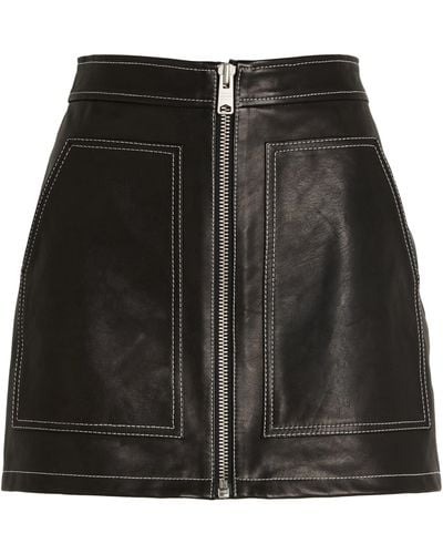 AllSaints Leather Cleo Mini Skirt - Black