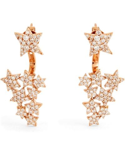 BeeGoddess Rose Gold And Diamond Star Light Earrings - Metallic