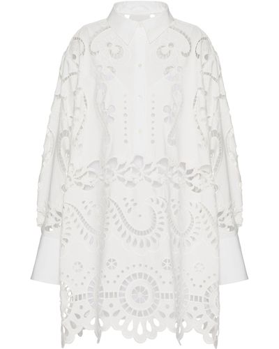 Valentino Garavani Cotton Lace Shirt Dress - White