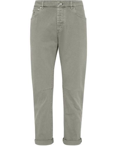 Brunello Cucinelli Garment-dyed Straight Jeans - Grey