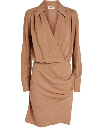 L'Agence Wrap-around Libbie Mini Dress - Brown