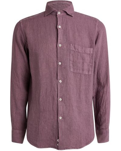 Canali Linen Shirt - Purple