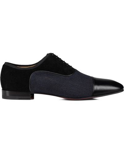 Christian Louboutin Leather-wool Greggo Oxford Shoes - Black
