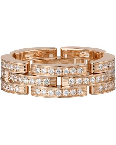 Cartier Rose Gold And Diamond Maillon Panthère Ring - Natural